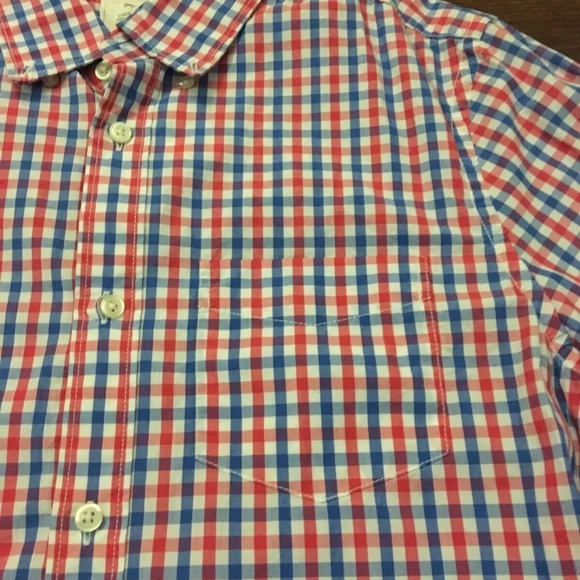 GAP Lived-in Long Sleeve Shirt Red Blue Plaid Checkered Front Button Mens Size M - Picture 6 of 7